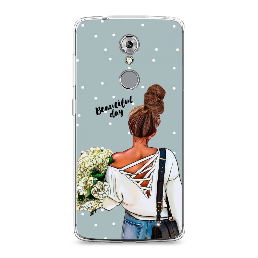 

Чехол Awog на ZTE Axon 7 / ЗТЕ Axon 7 "Beautiful day", Голубой;коричневый;бежевый, 131450-6