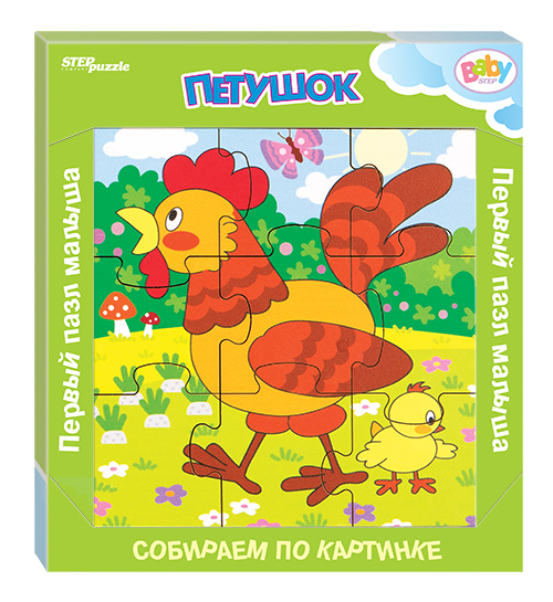

Деревянный пазл Step Puzzle Животные 9 деталей Петушок, 89046