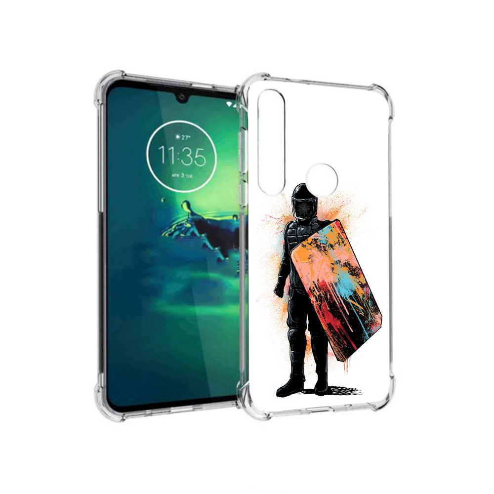 

Чехол MyPads Tocco для Motorola Moto G8 Plus солдат с красочным щитом (PT227062.344.614), Прозрачный, Tocco