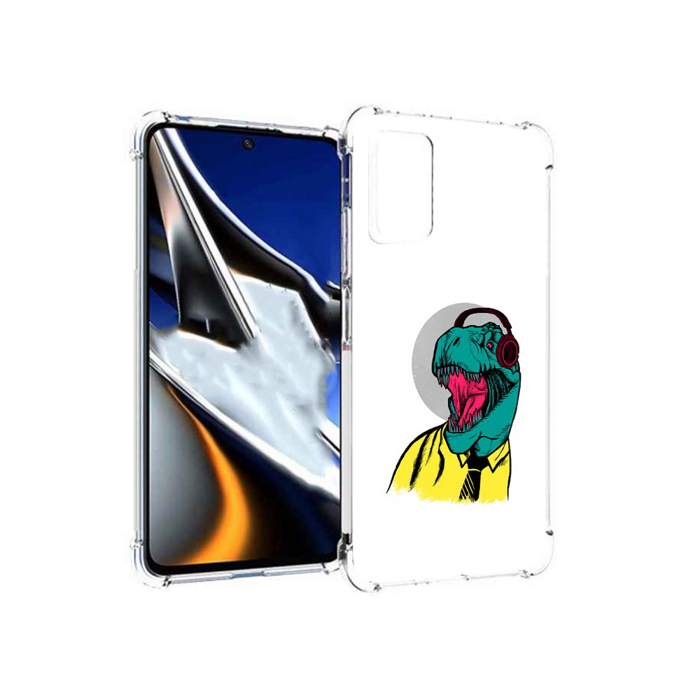 

Чехол MyPads Tocco для Xiaomi Poco X4 Pro 5G дино, Прозрачный, Tocco