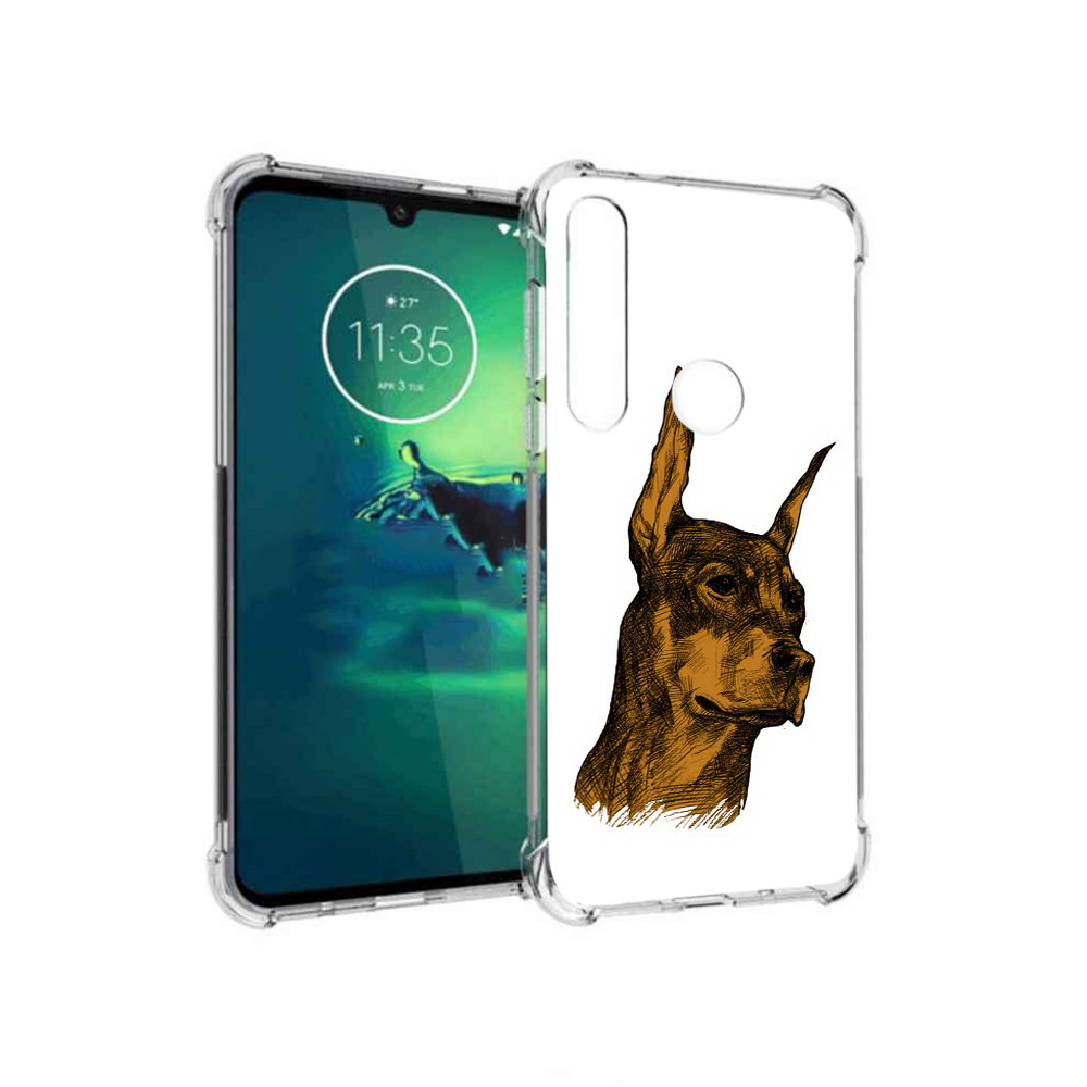 

Чехол MyPads Tocco для Motorola Moto G8 Plus скетч доберман (PT227062.344.605), Прозрачный, Tocco