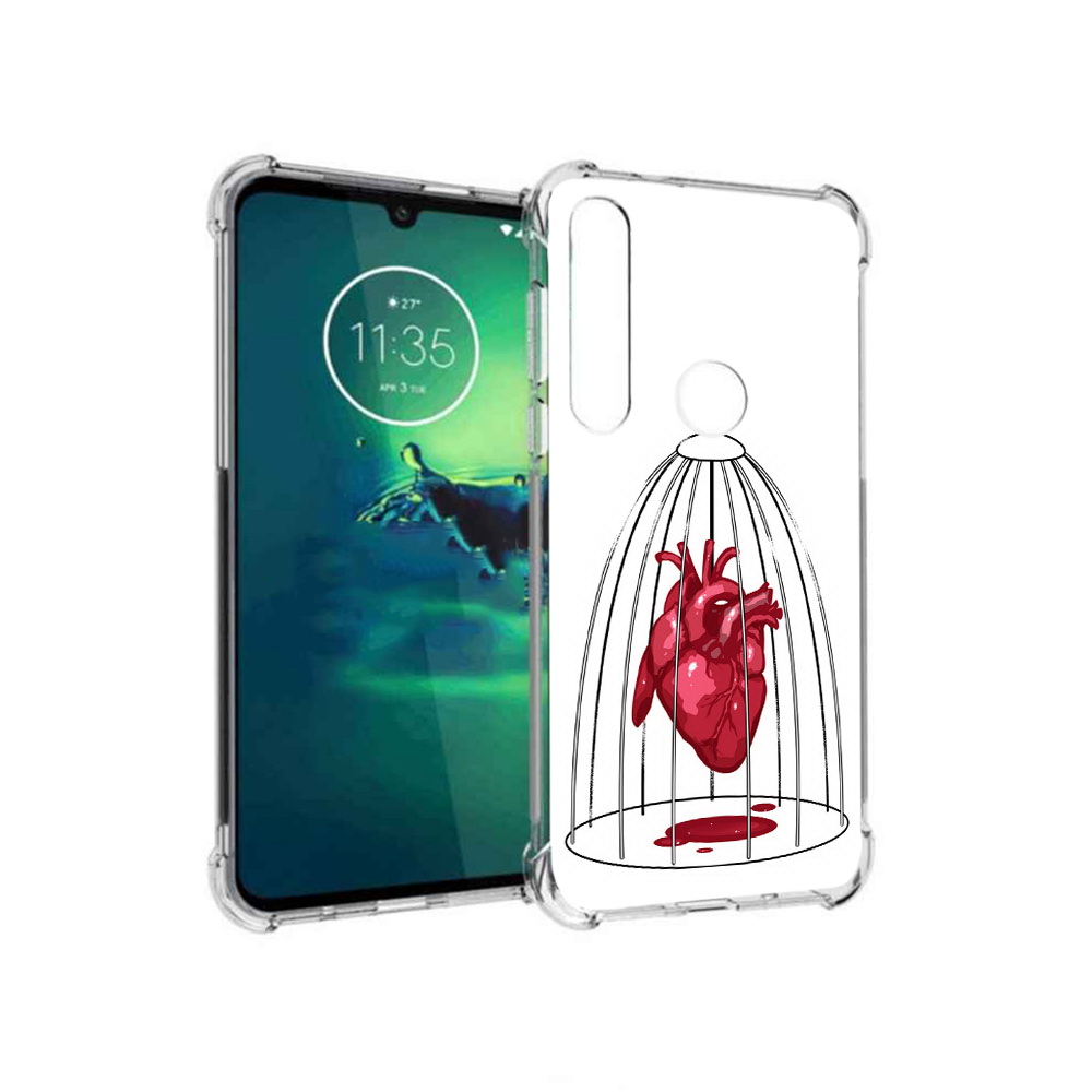 Чехол MyPads Tocco для Motorola Moto G8 Plus сердце в клетке (PT227062.344.597)