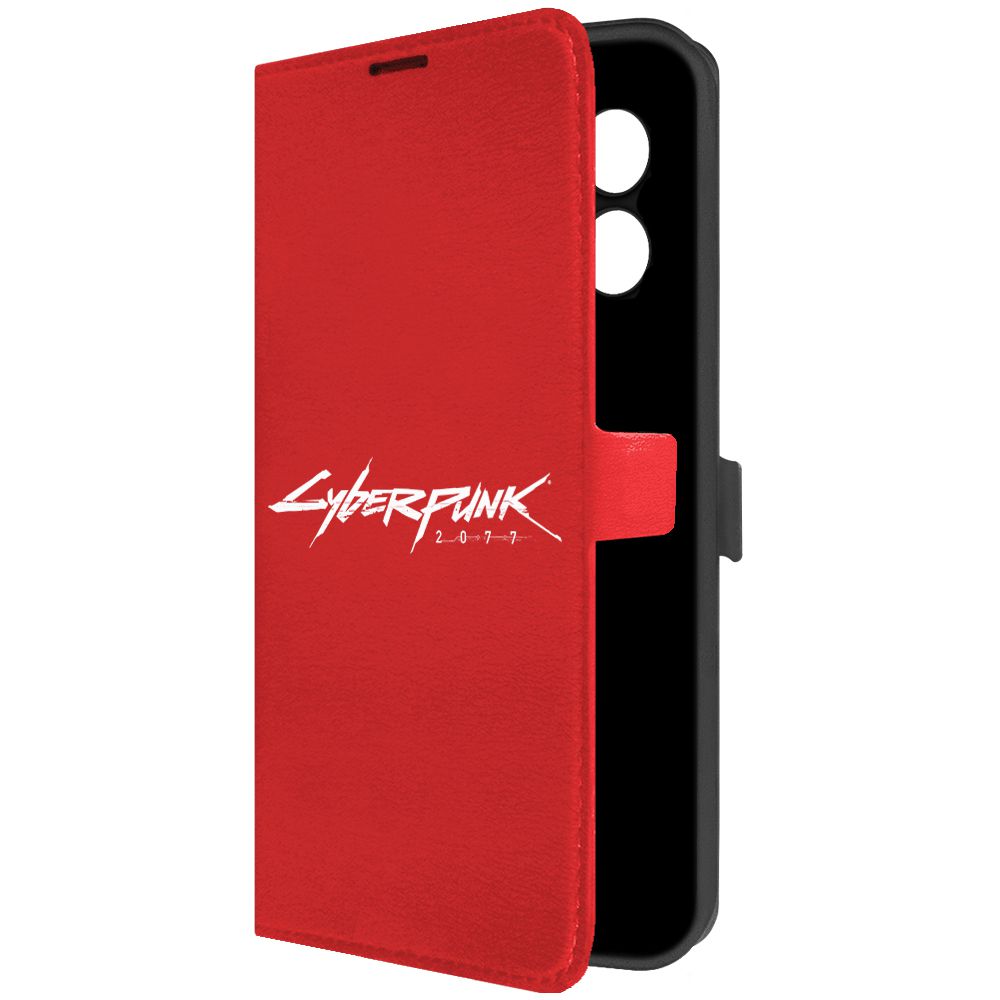 

Чехол-книжка Krutoff Eco Book для Xiaomi Redmi 12 Сyberpunk 2077, Красный