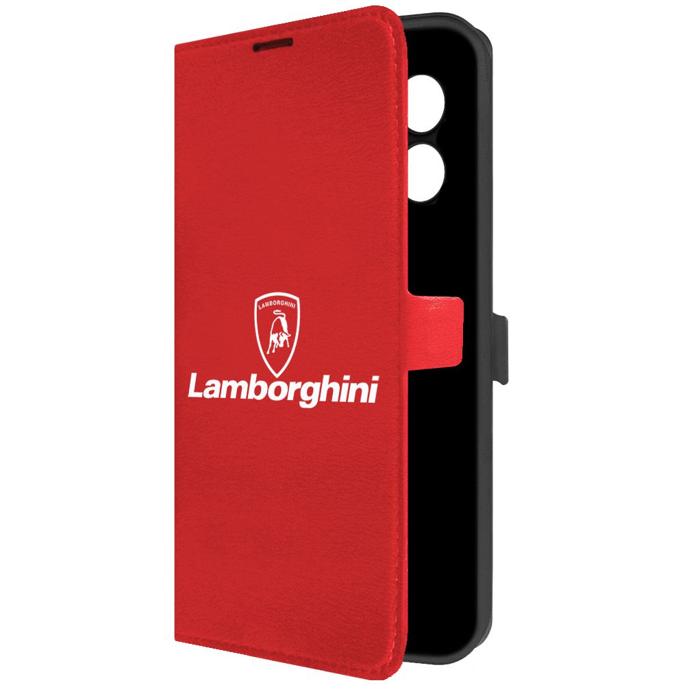 

Чехол-книжка Krutoff Eco Book для Xiaomi Redmi 12 Lamborghini красный