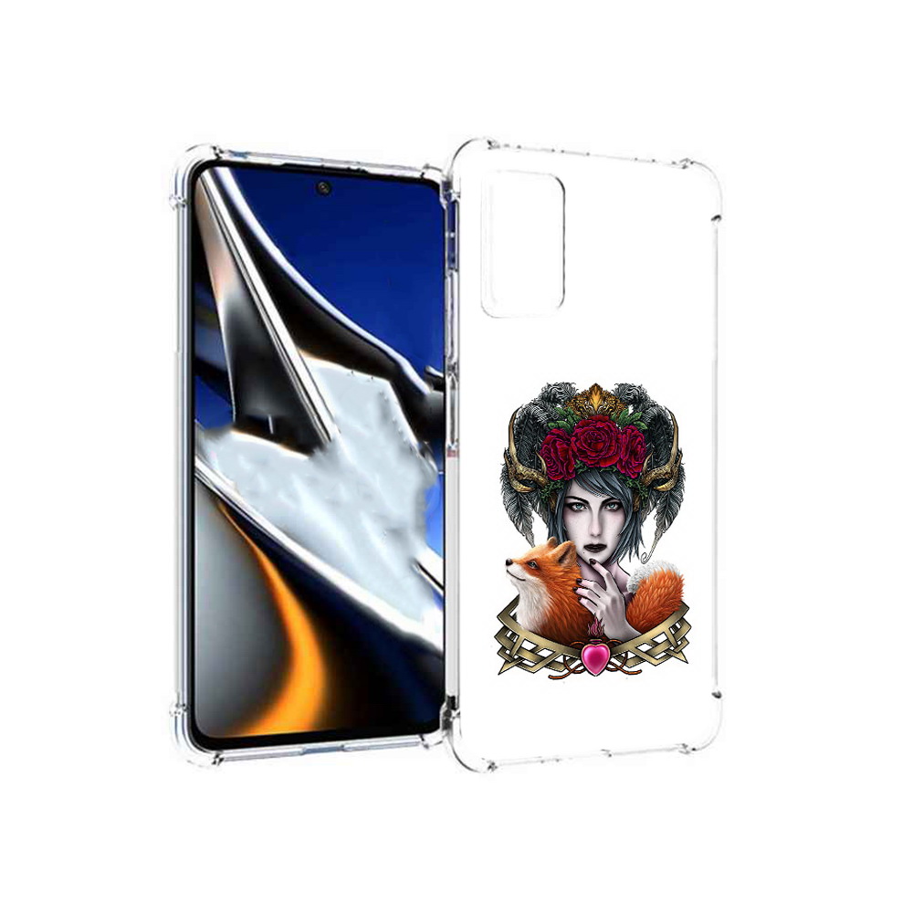 

Чехол MyPads Tocco для Xiaomi Poco X4 Pro 5G девушка с лисой, Прозрачный, Tocco