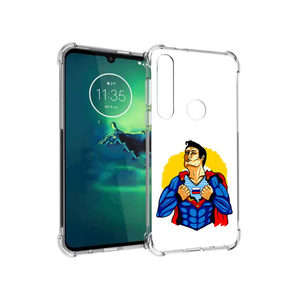 

Чехол MyPads Tocco для Motorola Moto G8 Plus русский супермен (PT227062.344.591), Прозрачный, Tocco