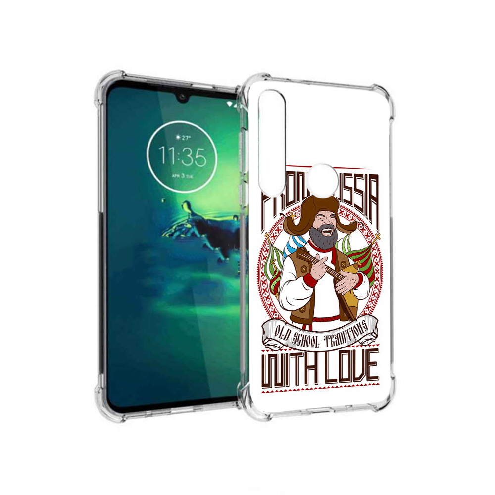 

Чехол MyPads Tocco для Motorola Moto G8 Plus русский мужчина (PT227062.344.590), Прозрачный, Tocco