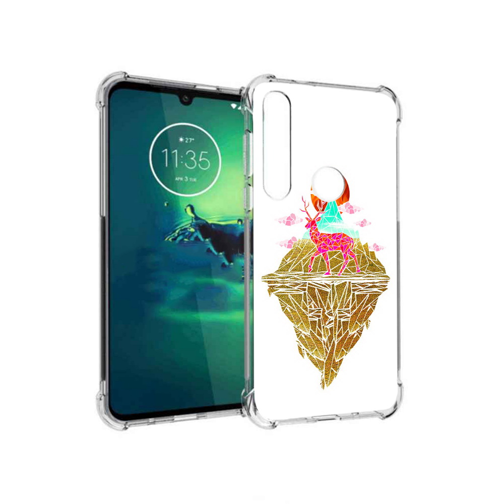 

Чехол MyPads Tocco для Motorola Moto G8 Plus розовый олень абстракция (PT227062.344.586), Прозрачный, Tocco