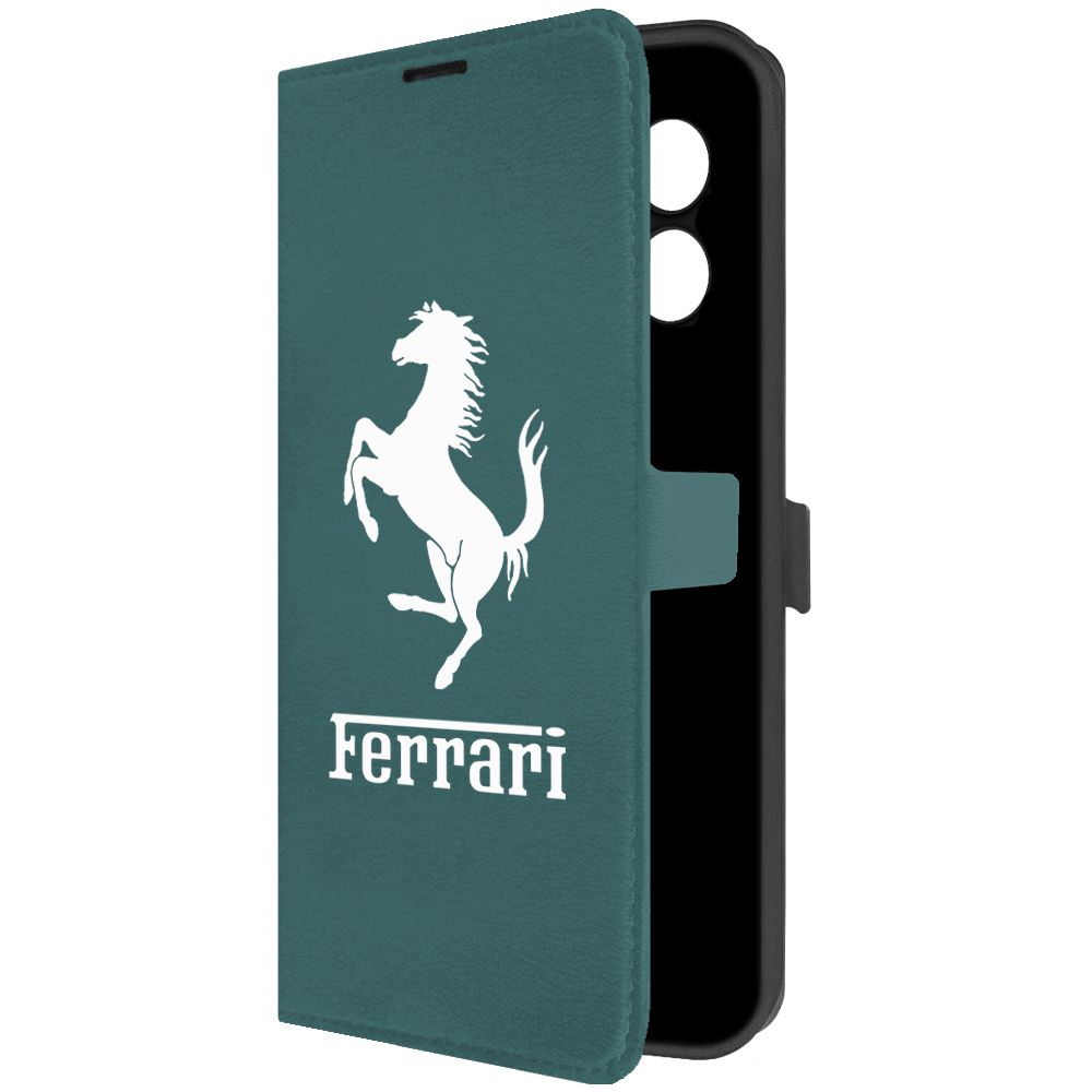 

Чехол-книжка Krutoff Eco Book для Xiaomi Redmi 12 Ferrari (Феррари) (зелёный опал), Зеленый