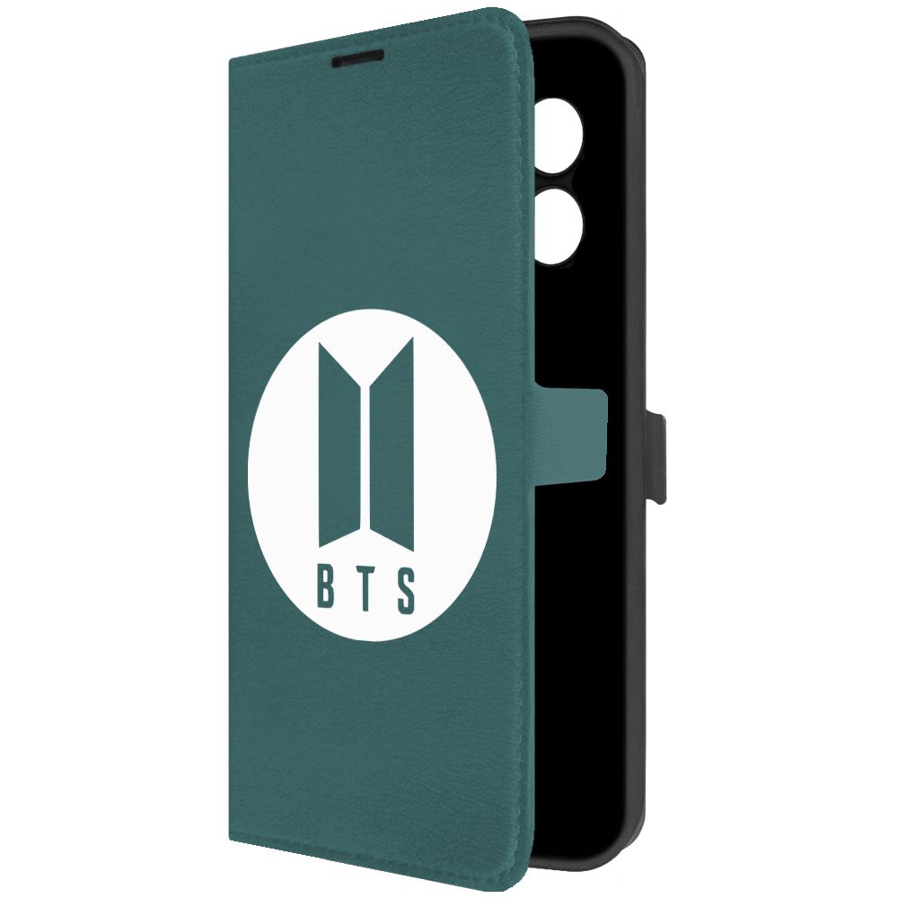 

Чехол-книжка Krutoff Eco Book для Xiaomi Redmi 12 BTS (БТС) (зелёный опал), Зеленый