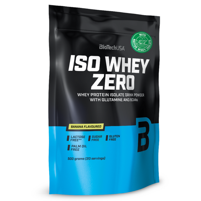 Изолят сывороточного протеина BioTechUSA Iso Whey Zero порошок 500 г. Банан