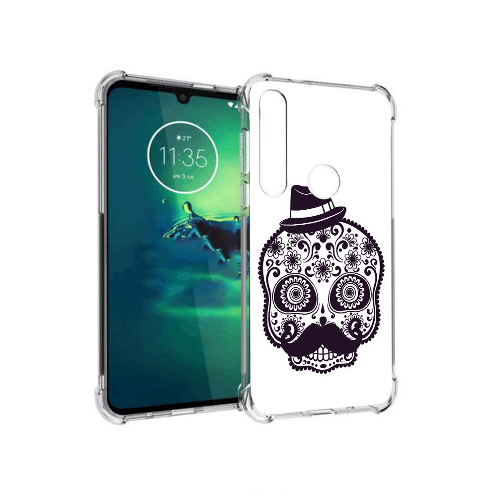 

Чехол MyPads Tocco для Motorola Moto G8 Plus разрисованный скелет (PT227062.344.575), Прозрачный, Tocco