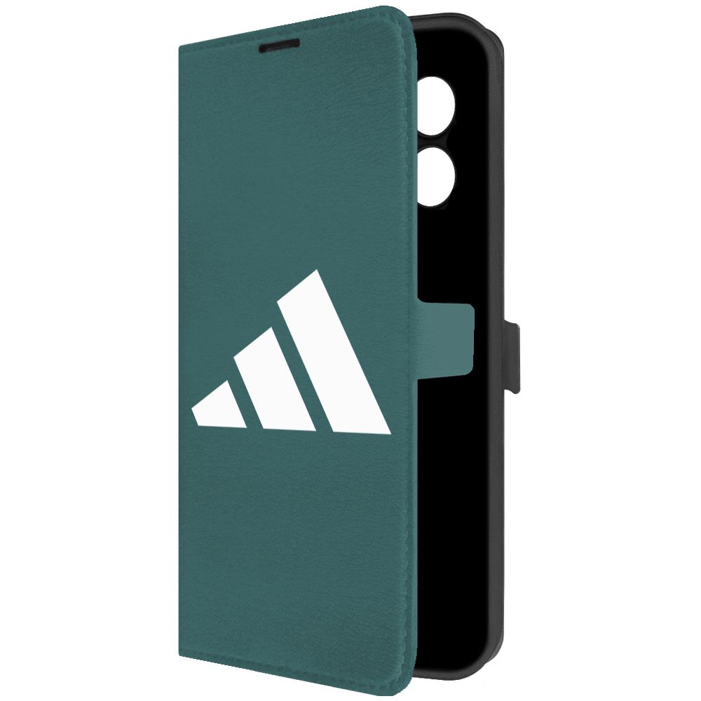 

Чехол-книжка Krutoff Eco Book для Xiaomi Redmi 12 Adidas зелёный опал, Зеленый