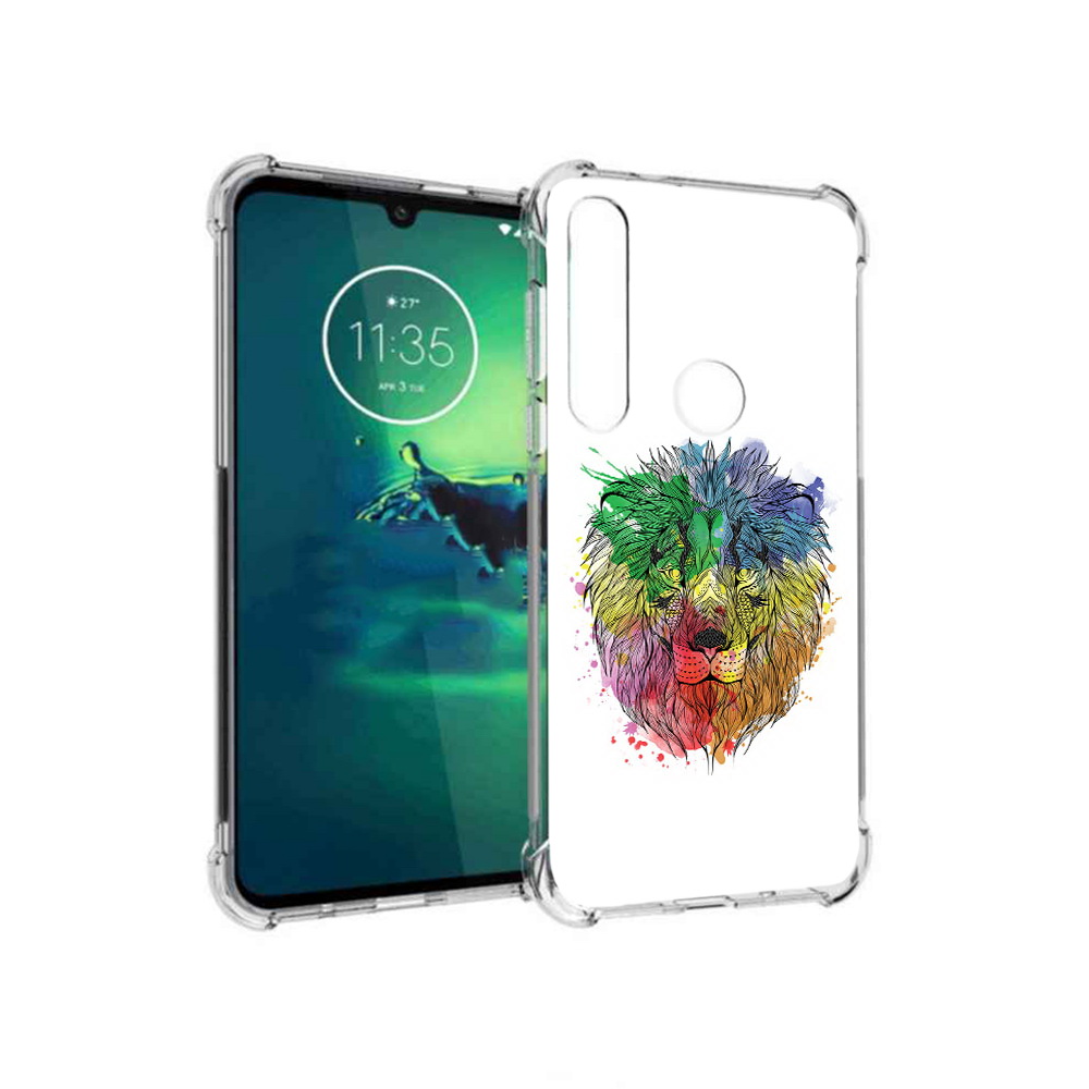 

Чехол MyPads Tocco для Motorola Moto G8 Plus разноцветный гордый лев (PT227062.344.573), Прозрачный, Tocco