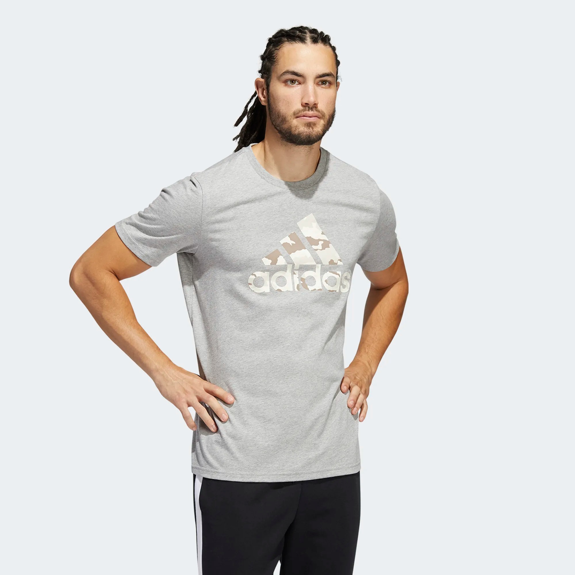 фото Футболка мужская adidas camo bos g t серая xs