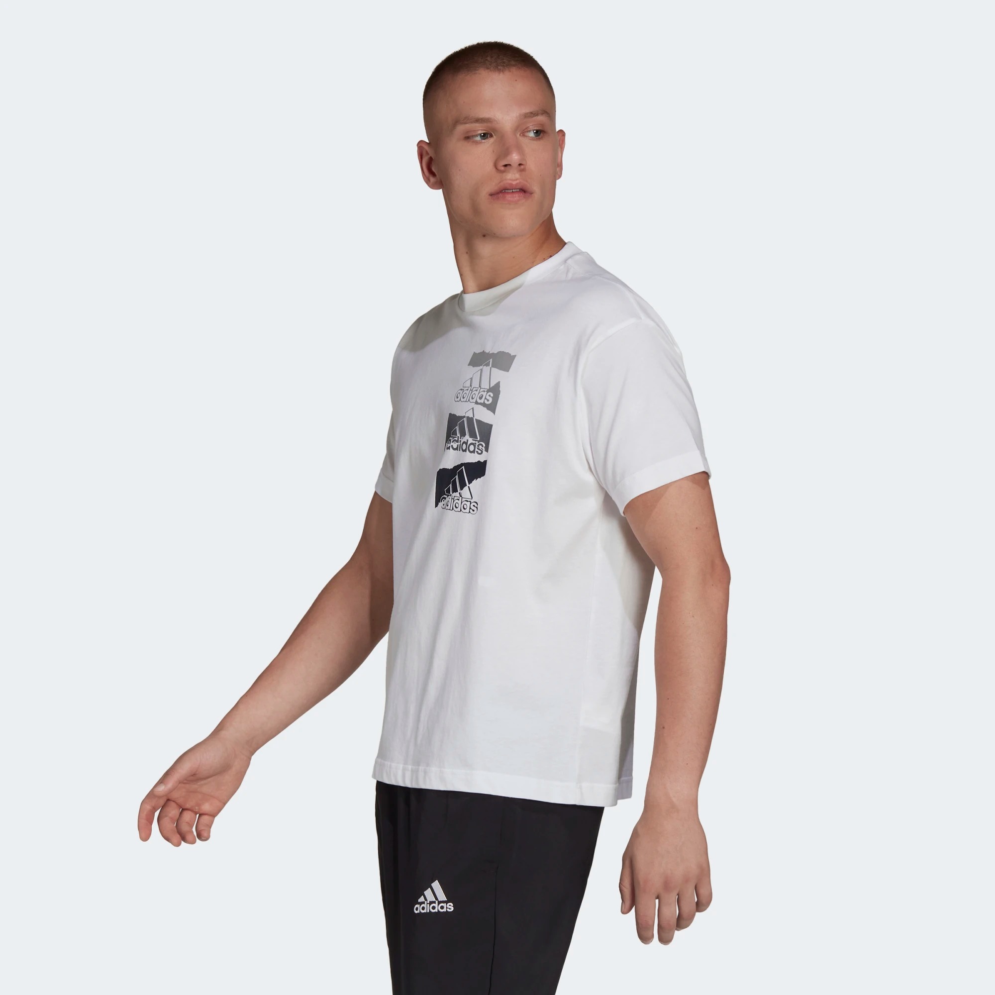 фото Футболка мужская adidas m bl q2 t белая 2xs