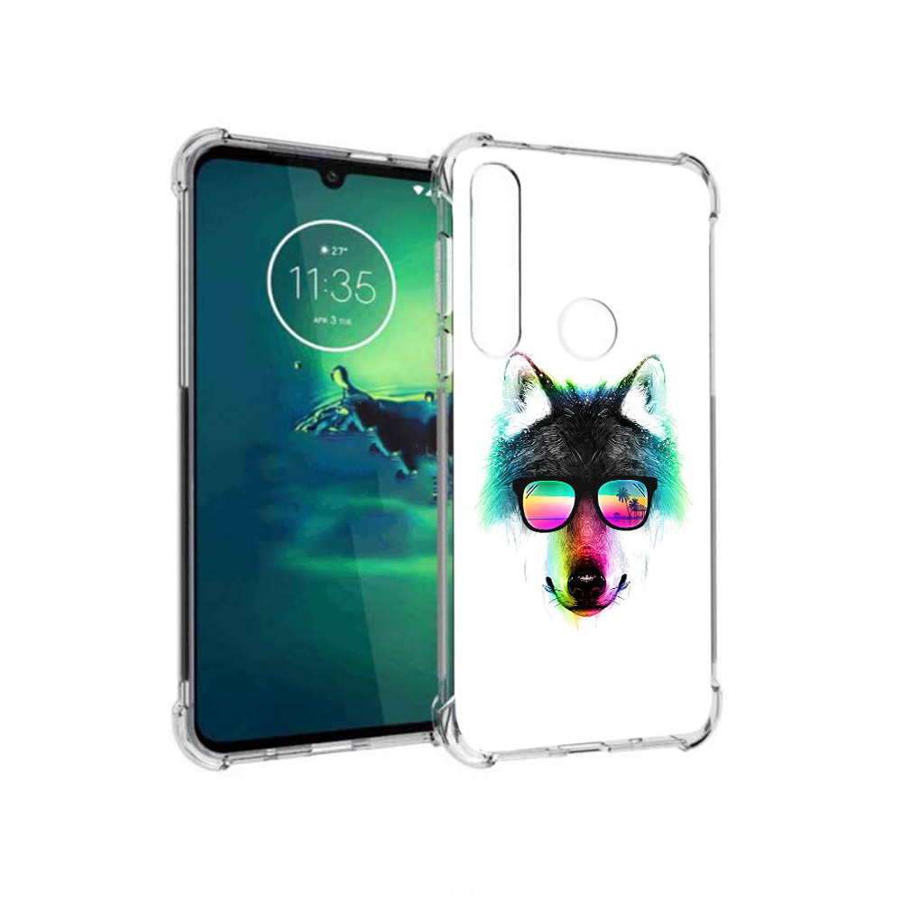 

Чехол MyPads Tocco для Motorola Moto G8 Plus радужный волк (PT227062.344.567), Прозрачный, Tocco