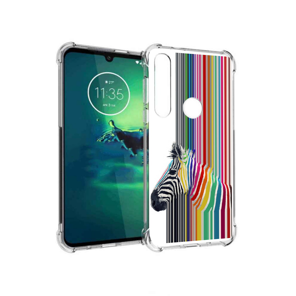 

Чехол MyPads Tocco для Motorola Moto G8 Plus радужная зебра (PT227062.344.565), Прозрачный, Tocco