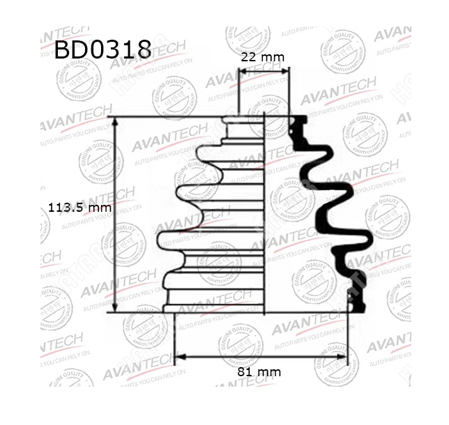 

Пыльник привода AVANTECH bd0318
