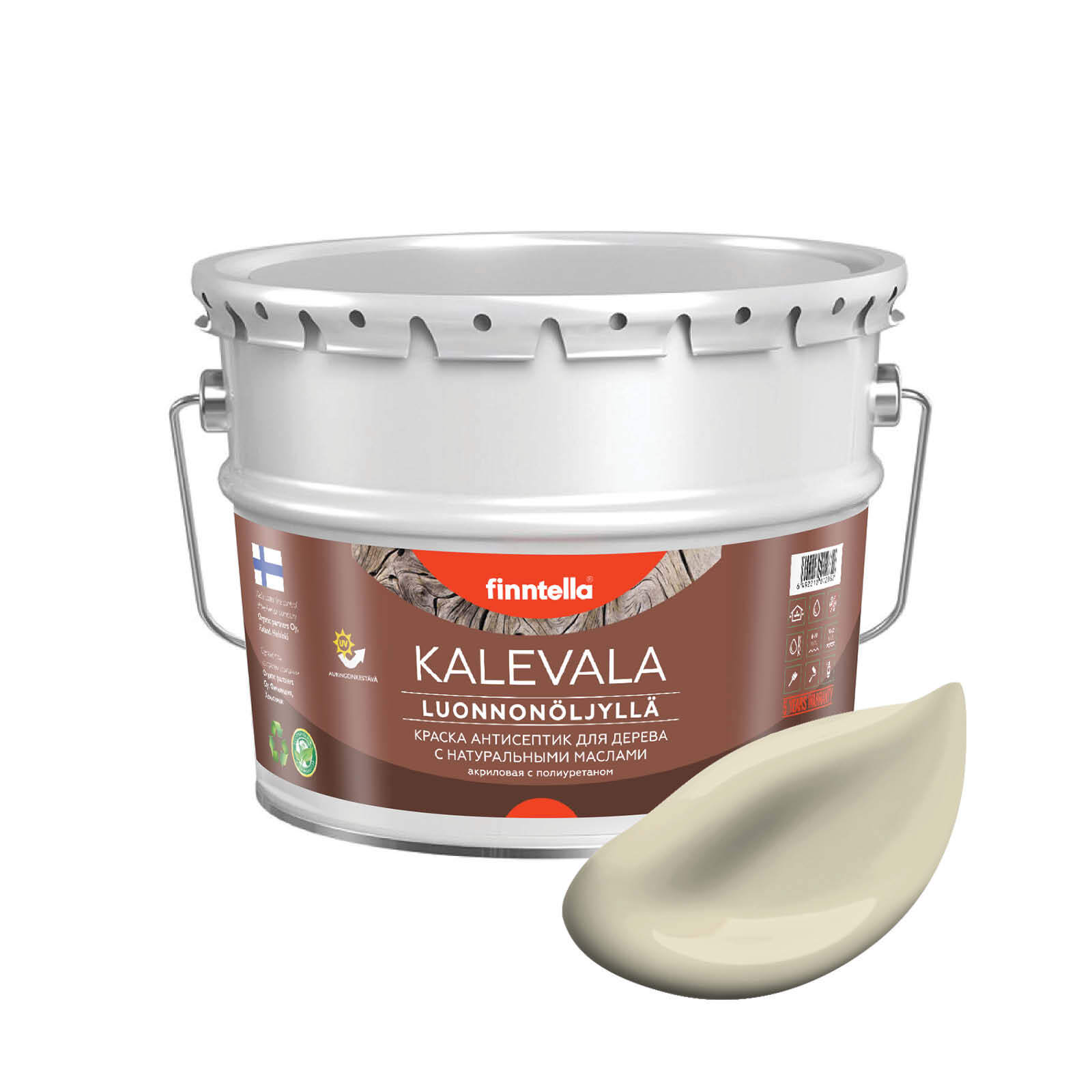 

Краска для дерева и деревянных фасадов FINNTELLA KALEVALA, с натуральным маслом и полиурет, Коричневый, KALEVALA NLC