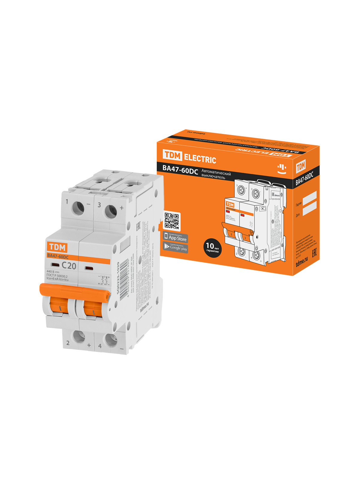 

Авт. выкл.ВА47-60DC 2P 20А 6кА х-ка С TDM, TDM ELECTRIC-2