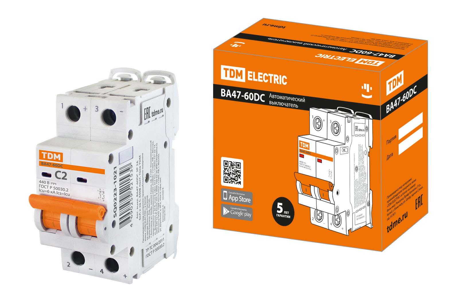 

Авт. выкл.ВА47-60DC 2P 2А 6кА х-ка С TDM, TDM ELECTRIC-2