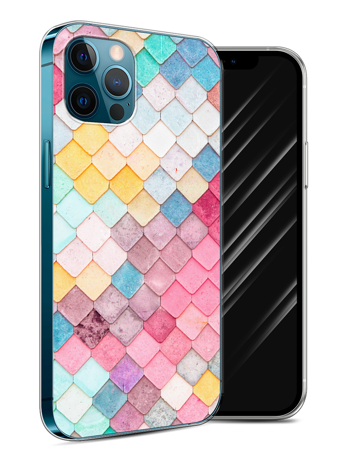 

Чехол Awog на Apple iPhone 12 / Айфон 12 "Нежные ромбики", Разноцветный, 12550-4