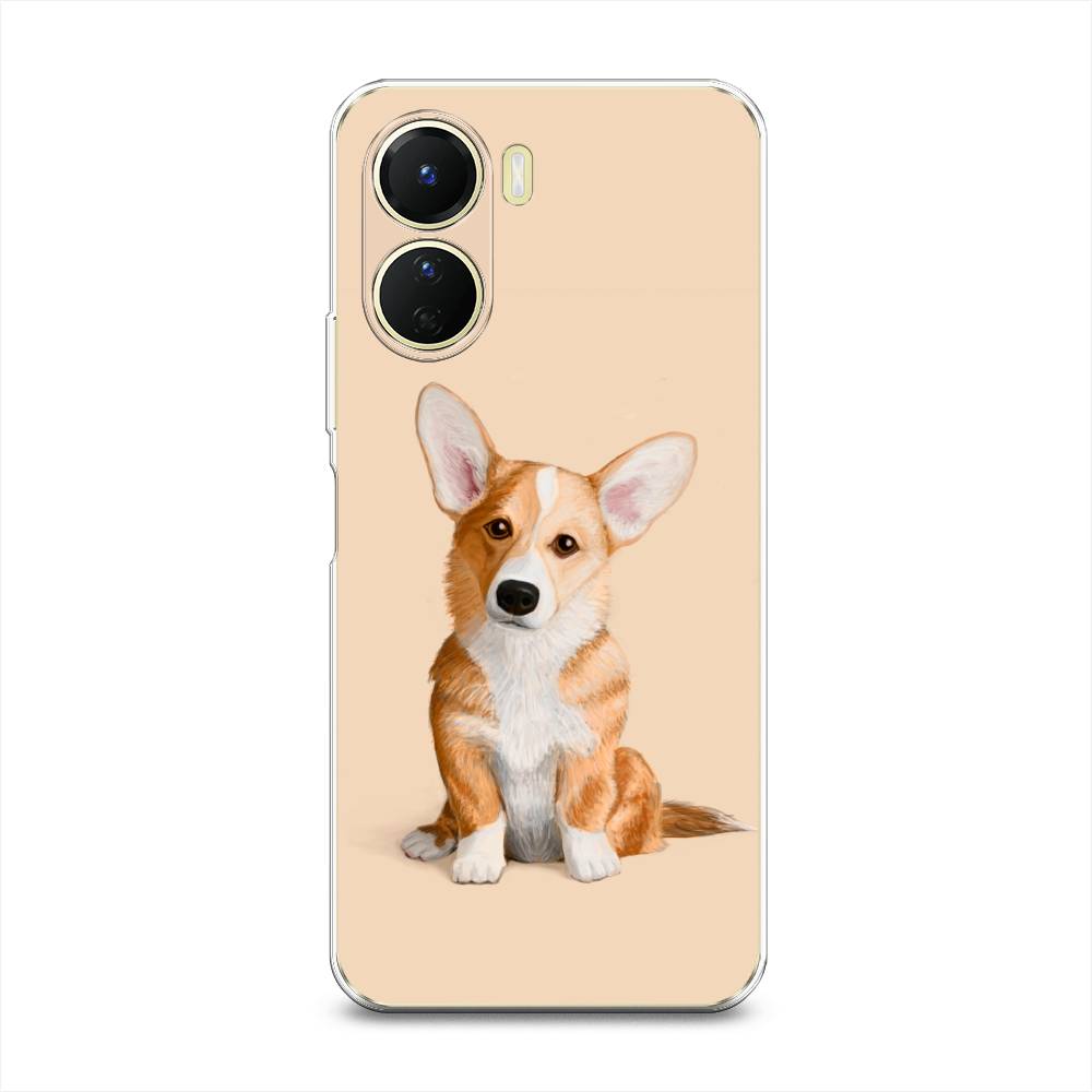 

Чехол на Vivo Y16 "Грустный Корги", Коричневый;бежевый, 267850-1