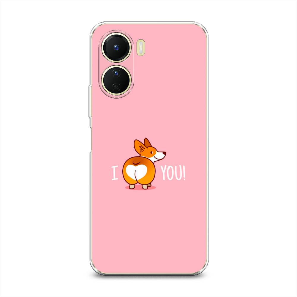 

Чехол на Vivo Y16 "Корги I love you", Розовый;коричневый;белый, 267850-1