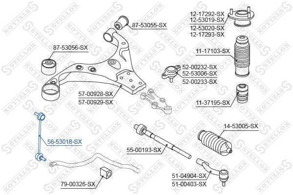 

Стойка стабилизатора Stellox 5653018SX