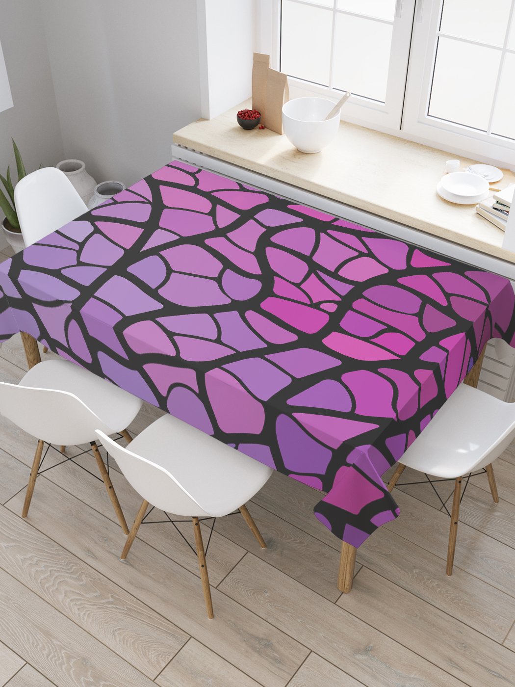 

Скатерть прямоугольная JoyArty "Абстракция трещин" из сатена, 120x145 см, Фиолетовый, Абстракция трещин