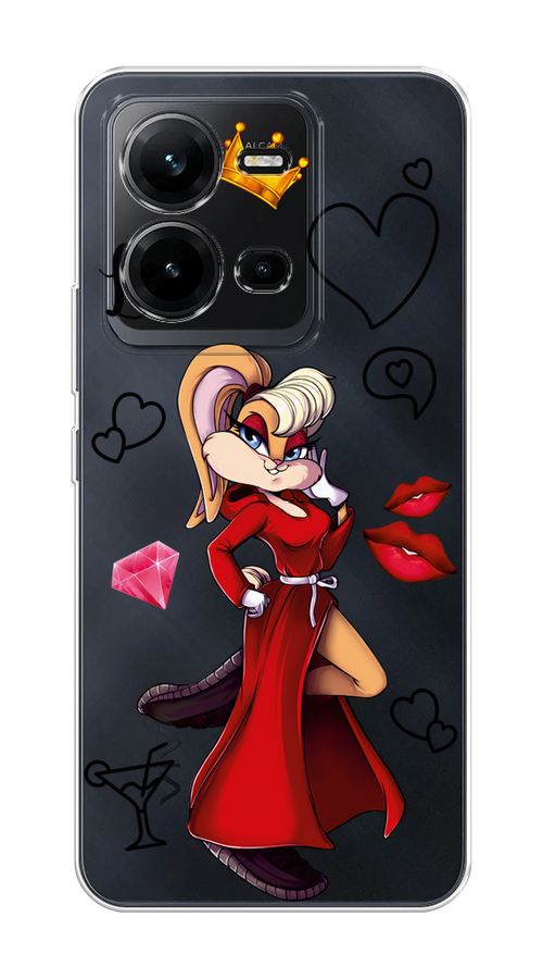 

Чехол на Vivo V25 "Rich Lola Bunny", Красный;бежевый;оранжевый, 267650-6