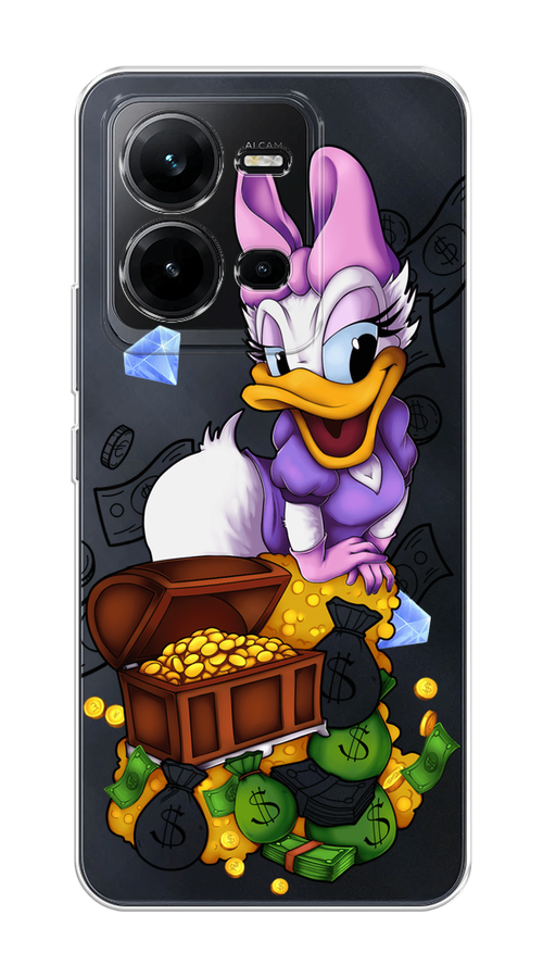 

Чехол на Vivo V25 "Rich Daisy Duck", Коричневый;белый;фиолетовый, 267650-6