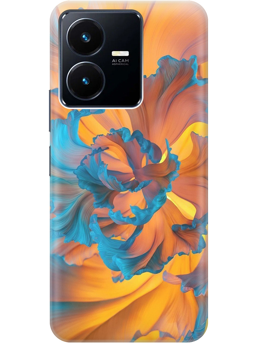 

Силиконовый чехол на Vivo Y22 с принтом "Желто-синий цветок" прозрачный, Голубой;желтый, 20010487