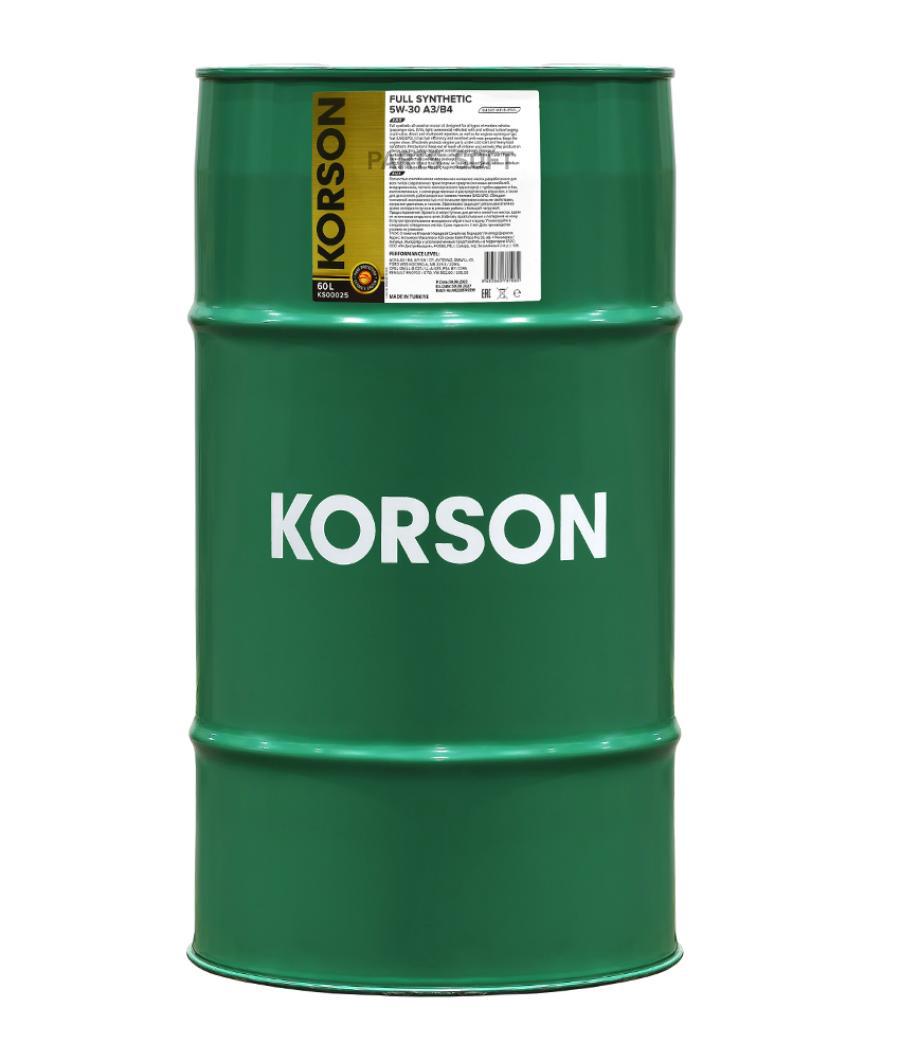 

Моторное масло Korson 5W-30 Full Synthetic A3/B4 60Л Синт.
