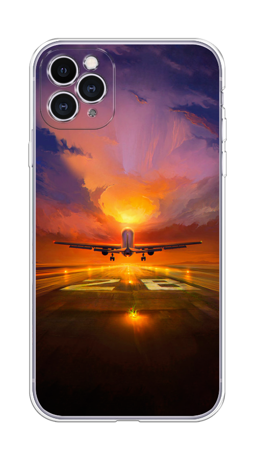 

Чехол на Apple iPhone 11 Pro Max "Самолет на посадке", Оранжевый;синий, 12250-6
