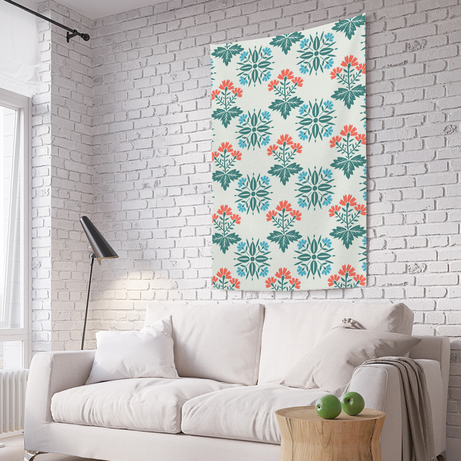 

Вертикальное фотопанно на стену JoyArty Флористический паттерн 150x200 см, Флористический паттерн