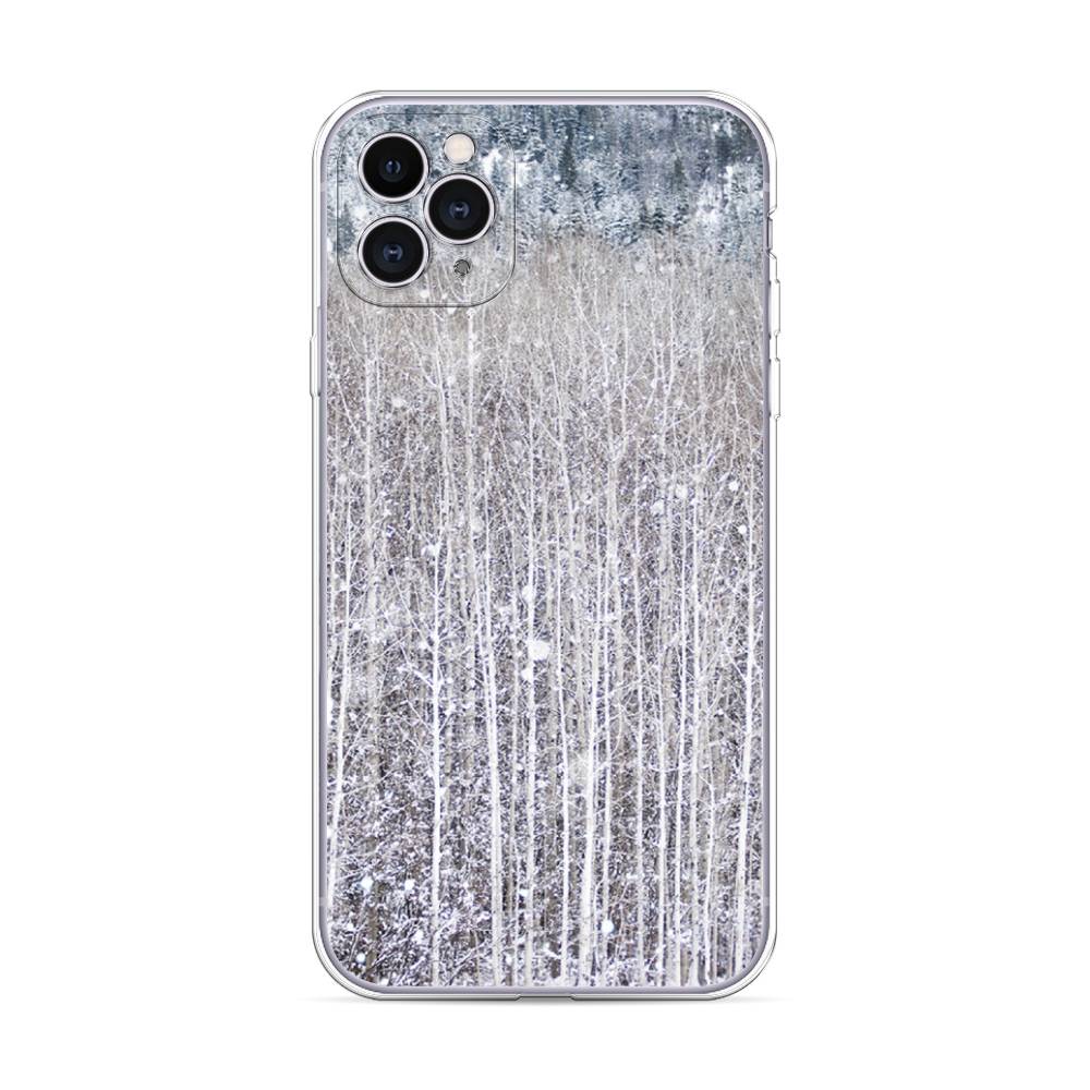 

Чехол для Apple iPhone 11 Pro Max "Снежный лес", Бежевый;серый;белый, 12250-5