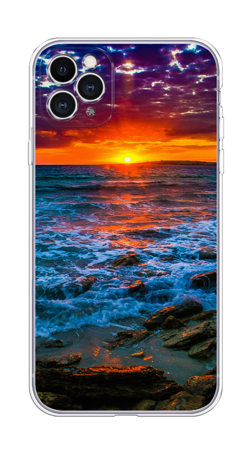 

Чехол на Apple iPhone 11 Pro Max "Закат 1", Оранжевый;синий, 12250-2