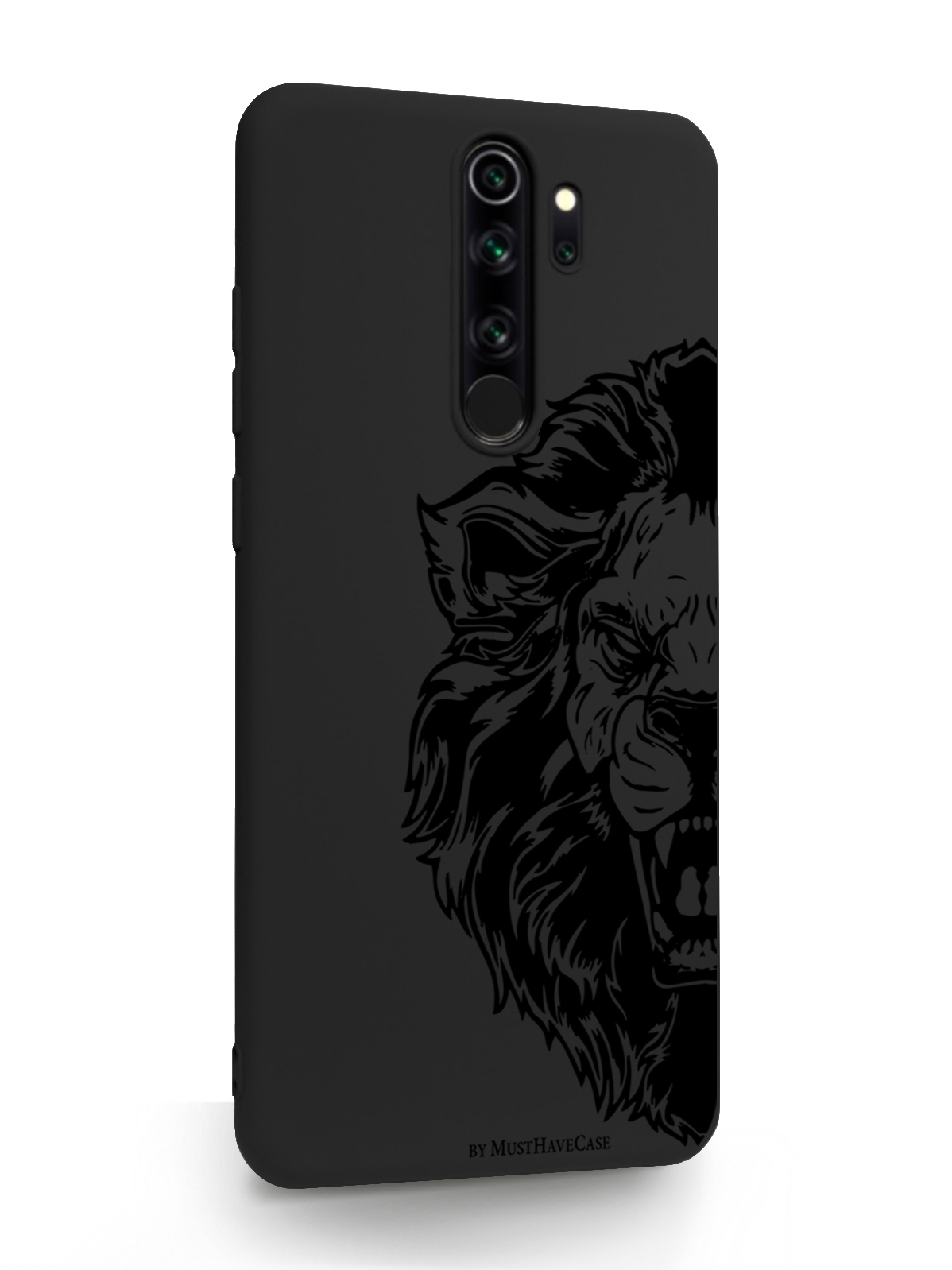 фото Чехол borzo.moscow xiaomi redmi note 8 pro король лев черный musthavecase