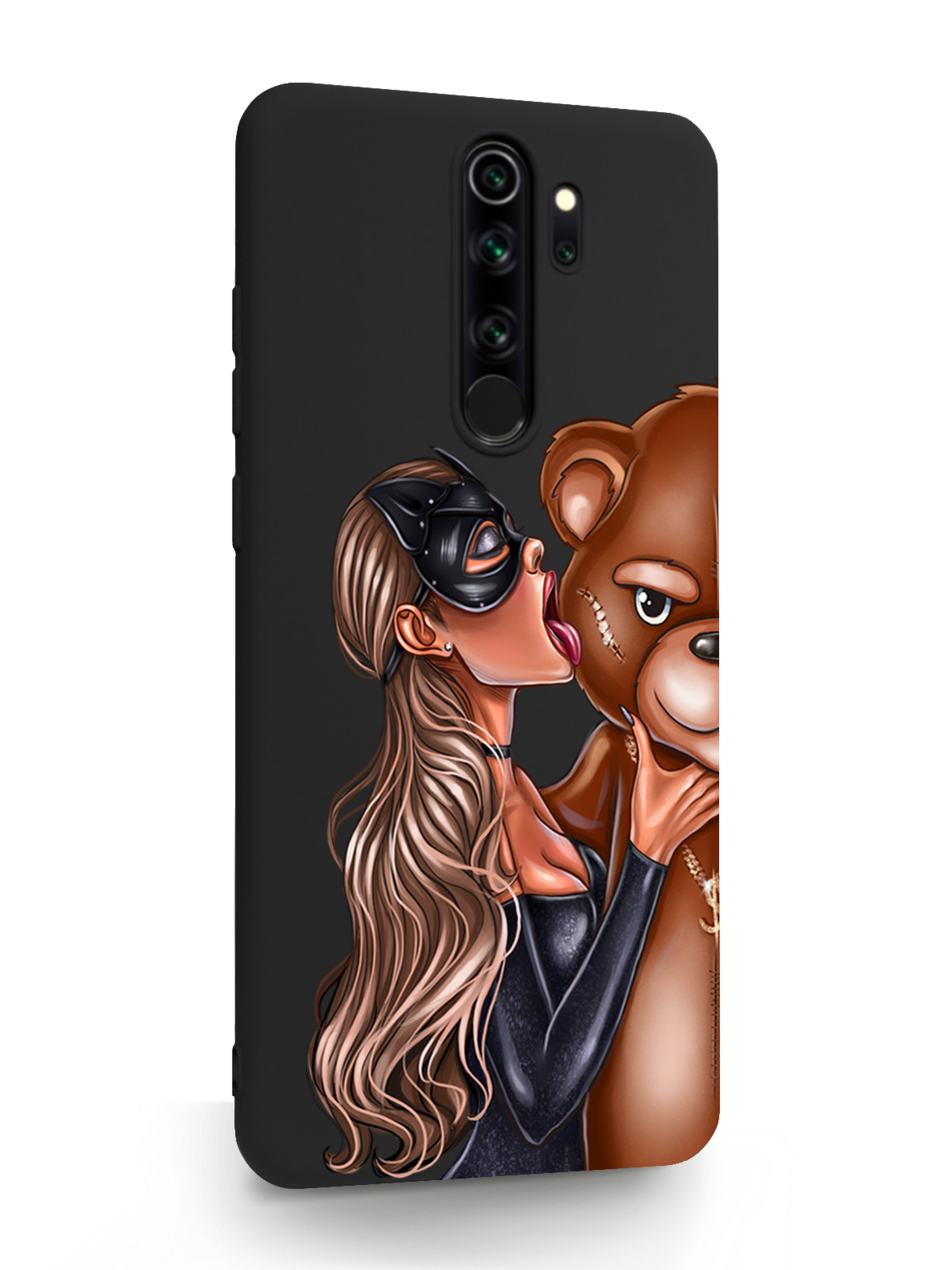 

Чехол Borzo.Moscow Xiaomi Redmi Note 8 Pro Кошечка и мишка черный, Черный;коричневый, Xiaomi Redmi Note 8 Pro Кошечка и мишка