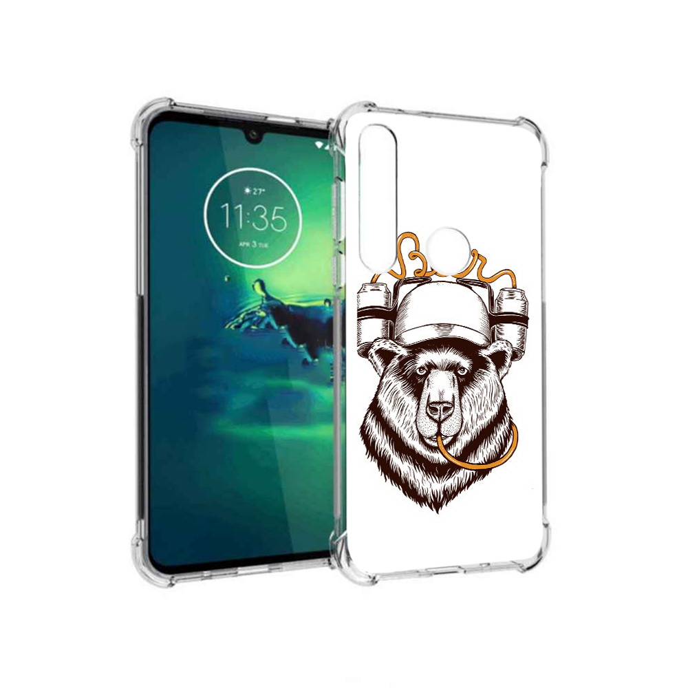 

Чехол MyPads Tocco для Motorola Moto G8 Plus пивной медведь (PT227062.344.538), Прозрачный, Tocco