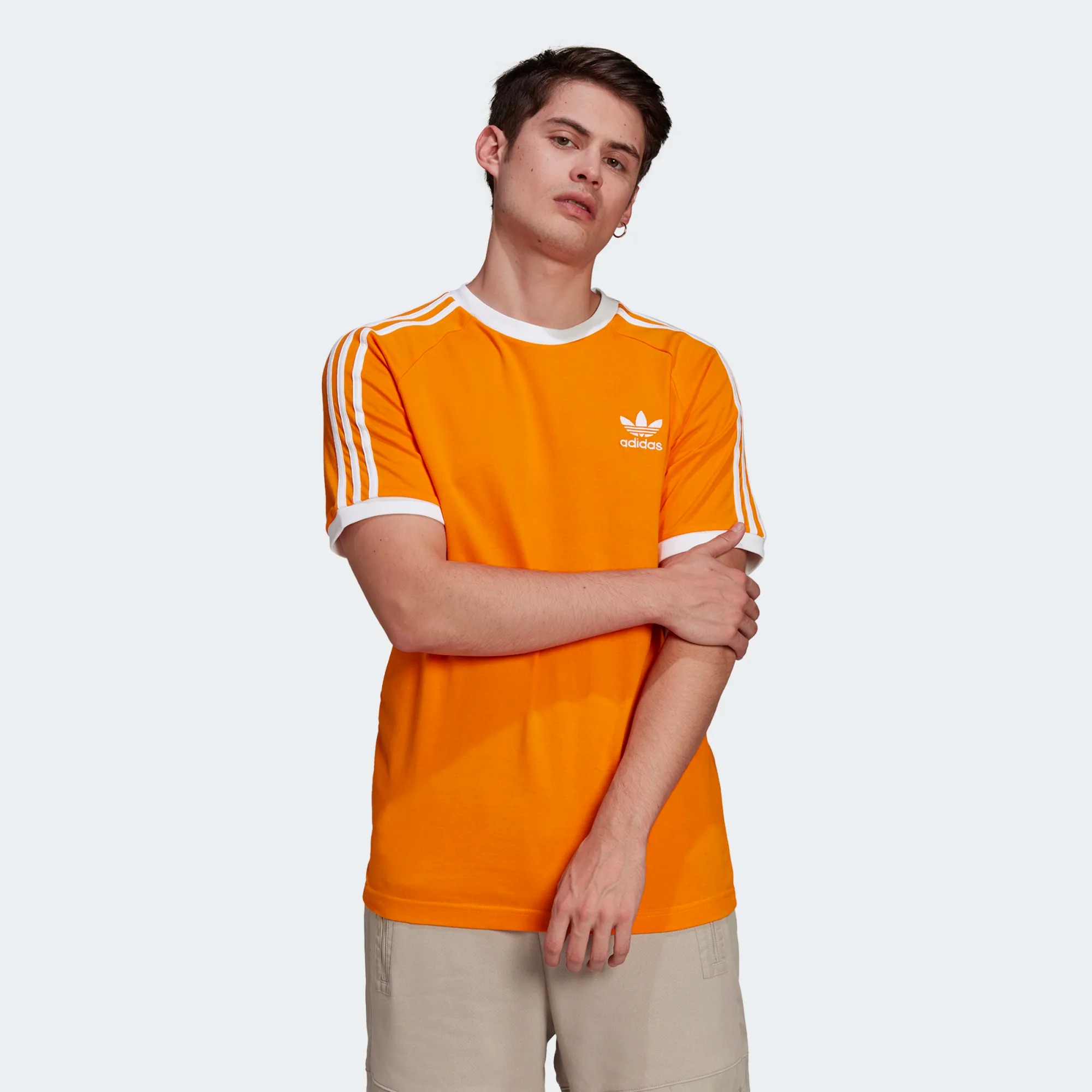 фото Футболка мужская adidas 3-stripes tee оранжевая s