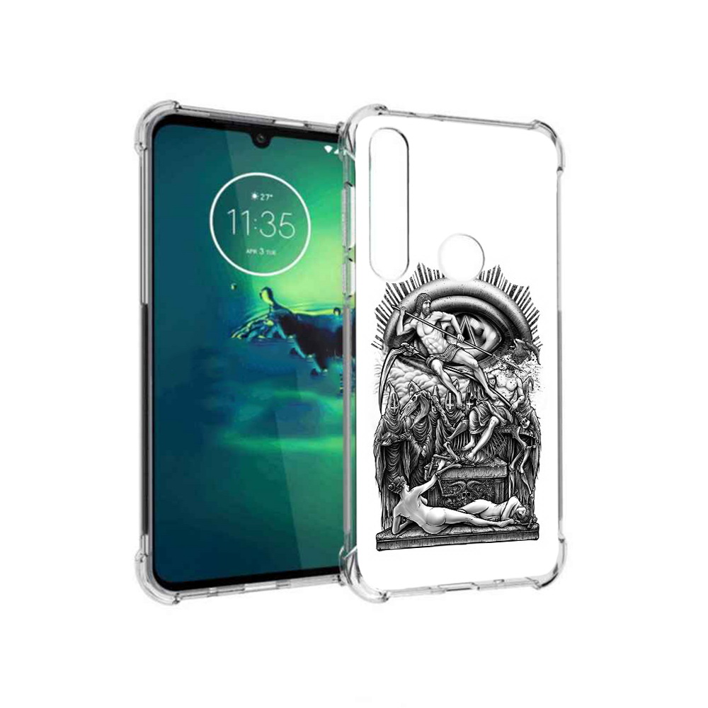 

Чехол MyPads Tocco для Motorola Moto G8 Plus оракул черно белый (PT227062.344.528), Прозрачный, Tocco