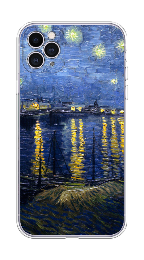 

Чехол на Apple iPhone 11 Pro Max "Звездная ночь над Роной", Синий;желтый, 12250-4