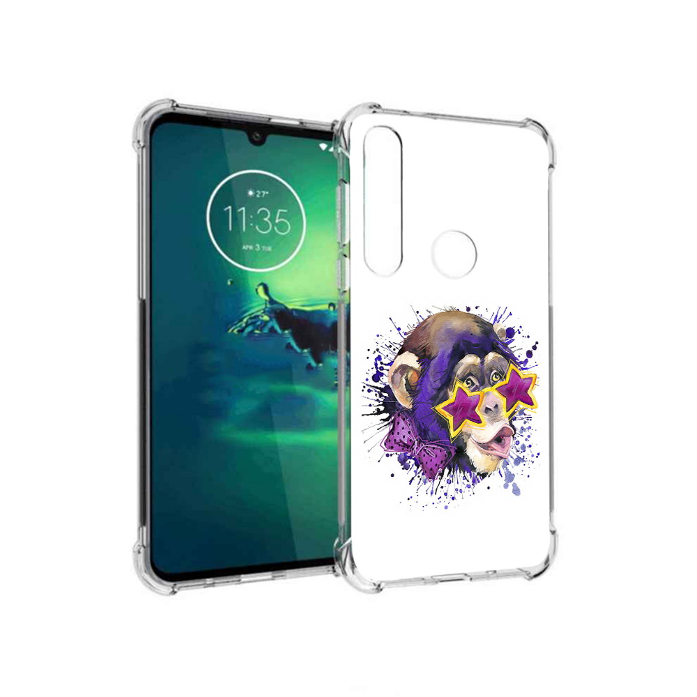 

Чехол MyPads Tocco для Motorola Moto G8 Plus обезьяна в очках (PT227062.344.524), Прозрачный, Tocco