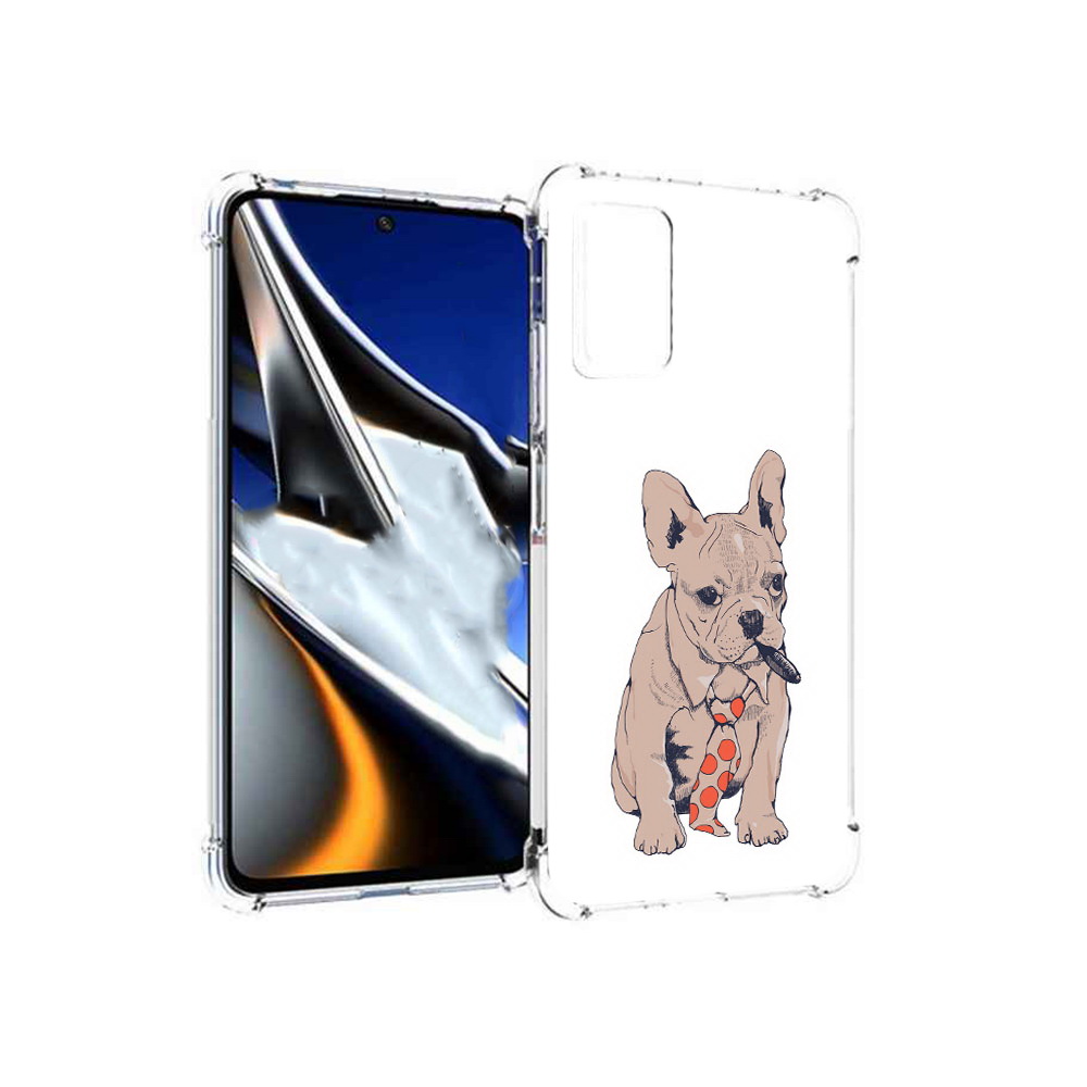 

Чехол MyPads Tocco для Xiaomi Poco X4 Pro 5G бульдог с сигарой, Прозрачный, Tocco