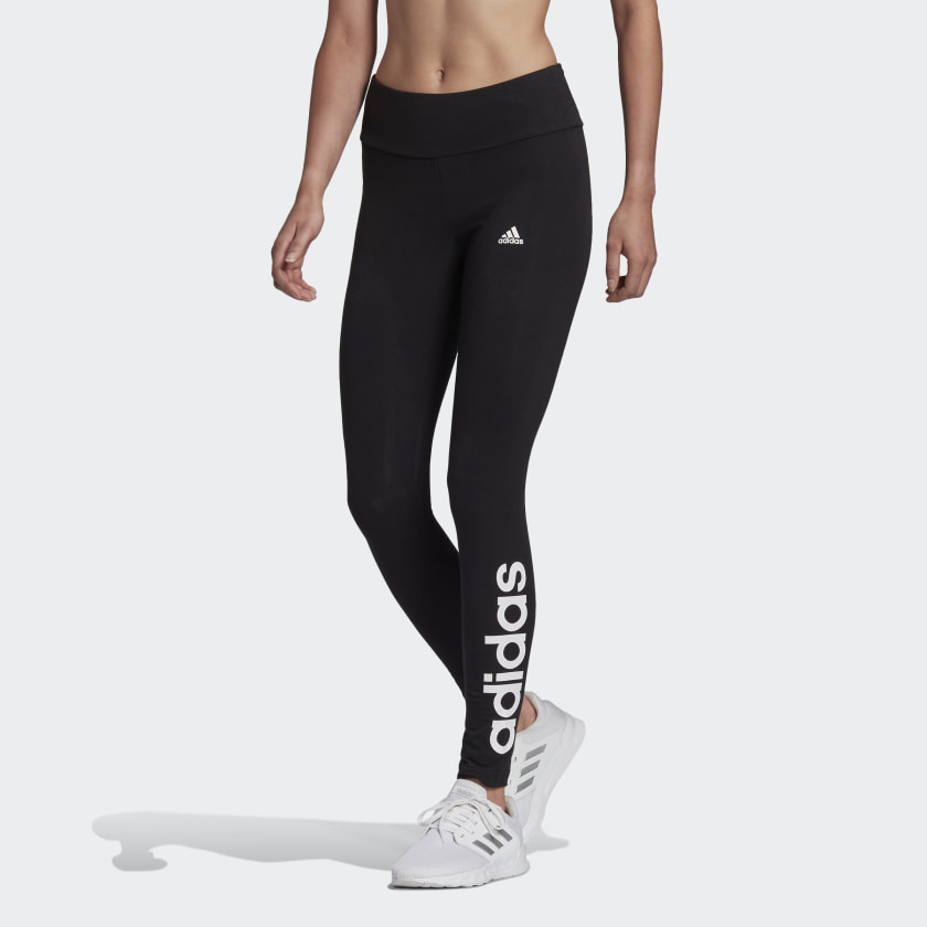 фото Леггинсы женские adidas w loungewear essentials high-waisted logo leggings черные m