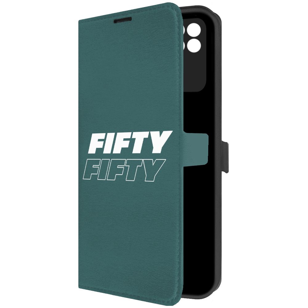 

Чехол-книжка Krutoff Eco Book для Poco C40 Fifty Fifty зелёный опал, Зеленый
