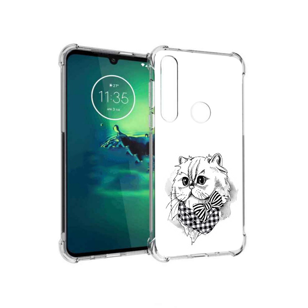 

Чехол MyPads Tocco для Motorola Moto G8 Plus нарисованная красивая кошечка, Прозрачный, Tocco